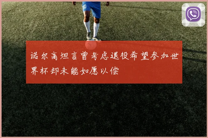 诺尔高坦言曾考虑退役希望参加世界杯却未能如愿以偿